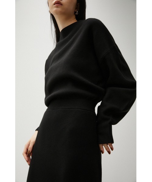 AZUL by moussy(アズールバイマウジー)の「BOTTLE NECK BLOUSING RIB OP/ボトルネックブラウジングリブワンピ(ワンピース・レディース・ボルドー/ブラック/ダークグリーン・SMALL/MEDIUM)」の5枚目の写真