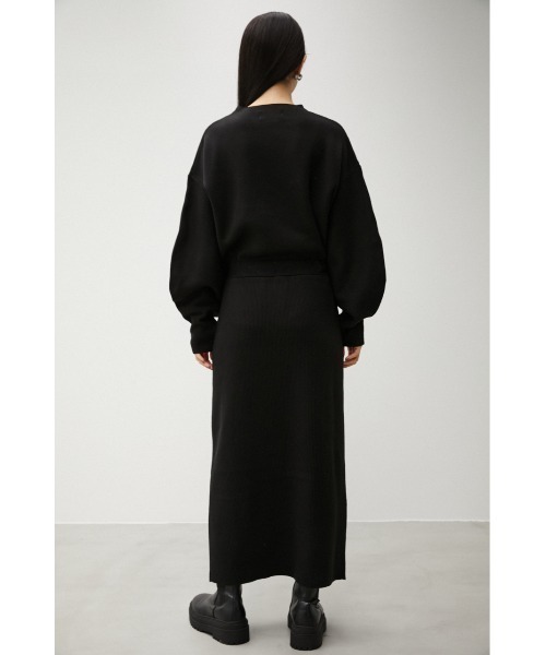 AZUL by moussy(アズールバイマウジー)の「BOTTLE NECK BLOUSING RIB OP/ボトルネックブラウジングリブワンピ(ワンピース・レディース・ボルドー/ブラック/ダークグリーン・SMALL/MEDIUM)」の9枚目の写真