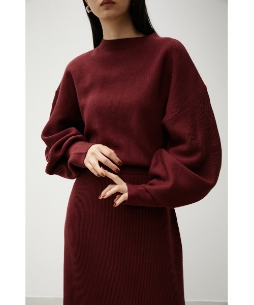 AZUL by moussy(アズールバイマウジー)の「BOTTLE NECK BLOUSING RIB OP/ボトルネックブラウジングリブワンピ(ワンピース・レディース・ボルドー/ブラック/ダークグリーン・SMALL/MEDIUM)」の22枚目の写真