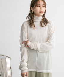 KBF | ロングスリーブチュールカットソー(Tシャツ/カットソー)