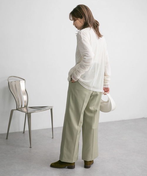 KBF（ケイビーエフ）の「ロングスリーブチュールカットソー（Tシャツ/カットソー・レディース・チャコールグレー/バーガンディー/アイボリー・ONE）」の19枚目の写真