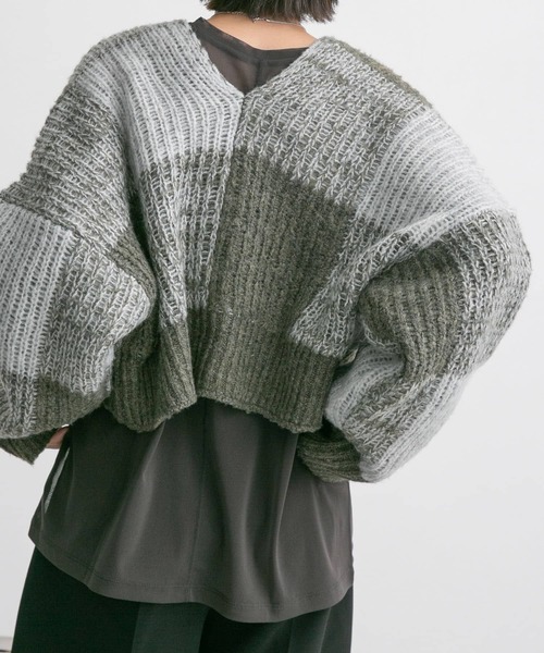 KBF（ケイビーエフ）の「ロングスリーブチュールカットソー（Tシャツ/カットソー・レディース・チャコールグレー/バーガンディー/アイボリー・ONE）」の8枚目の写真