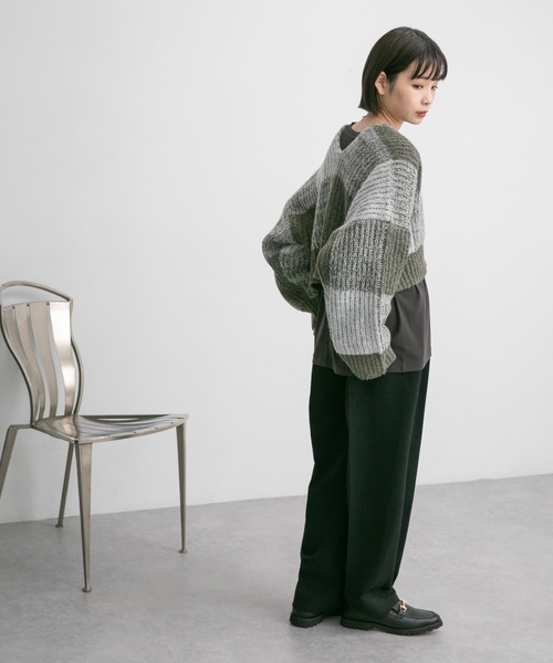 KBF（ケイビーエフ）の「ロングスリーブチュールカットソー（Tシャツ/カットソー・レディース・チャコールグレー/バーガンディー/アイボリー・ONE）」の16枚目の写真