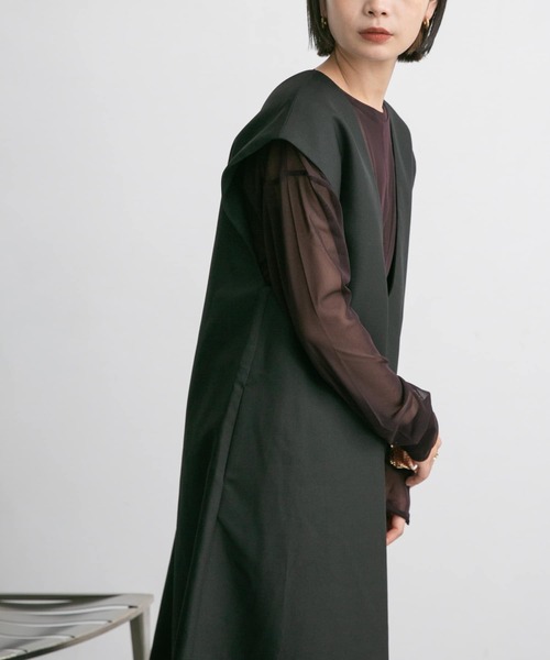 KBF（ケイビーエフ）の「ロングスリーブチュールカットソー（Tシャツ/カットソー・レディース・チャコールグレー/バーガンディー/アイボリー・ONE）」の20枚目の写真