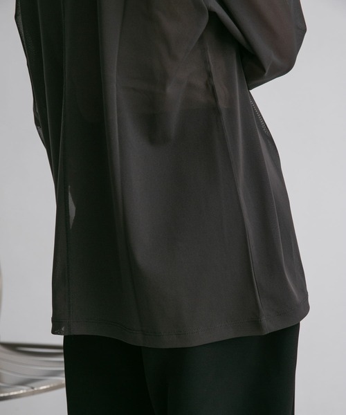 KBF（ケイビーエフ）の「ロングスリーブチュールカットソー（Tシャツ/カットソー・レディース・チャコールグレー/バーガンディー/アイボリー・ONE）」の18枚目の写真