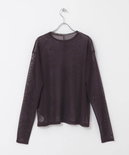 KBF（ケイビーエフ）の「ロングスリーブチュールカットソー（Tシャツ/カットソー・レディース・チャコールグレー/バーガンディー/アイボリー・ONE）」の22枚目の写真