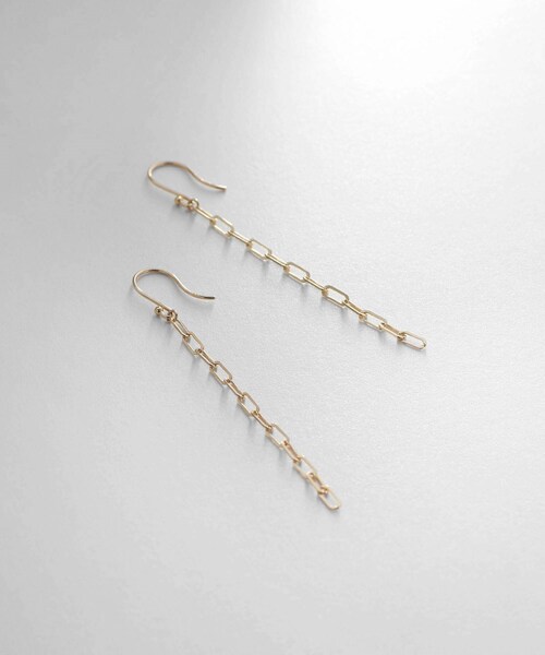 COCOSHNIK(ココシュニック)の「K10ケーブルチェーン フックピアス(ピアス(両耳用)・レディース・ホワイト系その他7・00)」の6枚目の写真