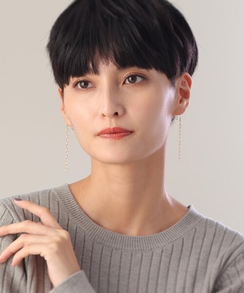 COCOSHNIK(ココシュニック)の「K10ケーブルチェーン フックピアス(ピアス(両耳用)・レディース・ホワイト系その他7・00)」の8枚目の写真