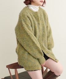 natural couture | 裏地付きが嬉しい◎/カラーメランジ裏付きニットコート(ノーカラーコート)