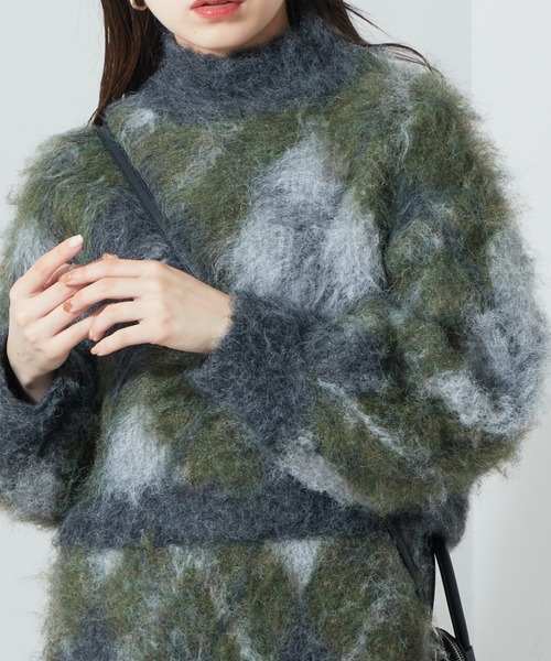 新品❤️アルチビオ❤️ニット セール】【2023SS】胸開きデザイン配色リブニット（ニット