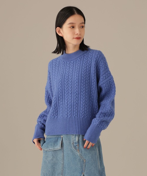 NKNIT ブルーニットshort NANO universe（ナノユニバース）の「LB.03/ウールカシミヤケーブル