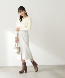 PROPORTION BODY DRESSING | フロントファスナーツィードスカート / 1213120202(スカート)