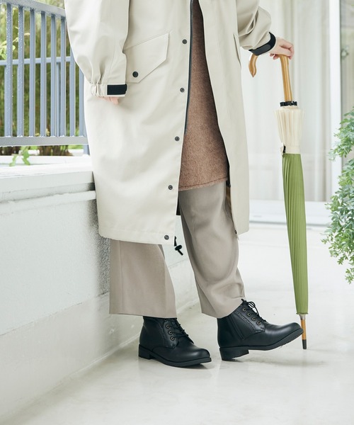 晴雨兼用のレースアップブーツ「生活防水タイプ」（レインシューズ