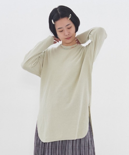 yuni（ユニ ）の「○スラブ サーフニット ラウンドヘム プルオーバー