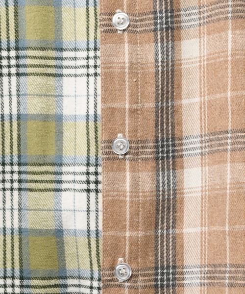 SPIRALGIRL（スパイラルガール）の「ミックスチェックシャツ（シャツ/ブラウス・レディース・グリーン系/オレンジ系・FREE）」の12枚目の写真