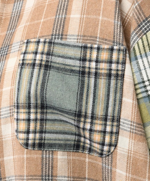 SPIRALGIRL（スパイラルガール）の「ミックスチェックシャツ（シャツ/ブラウス・レディース・グリーン系/オレンジ系・FREE）」の5枚目の写真