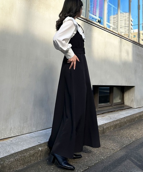 INGNI（イング）の「共ベルト付フレアキャミワンピース（ワンピース・レディース・ブラック/ブラウン・M）」の10枚目の写真