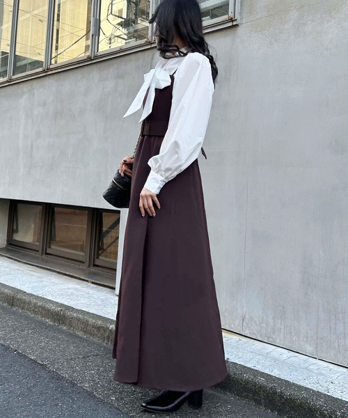 INGNI（イング）の「共ベルト付フレアキャミワンピース（ワンピース・レディース・ブラック/ブラウン・M）」の13枚目の写真