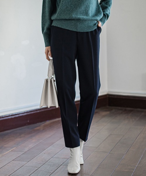 LAUTREAMONT(ロートレアモン)の「2WAYストレッチクリアテーパードパンツ≪洗濯機で洗える≫(スラックス・レディース・ネイビー/ピンク/グリーン/オフホワイト・7号/9号/11号)」の3枚目の写真