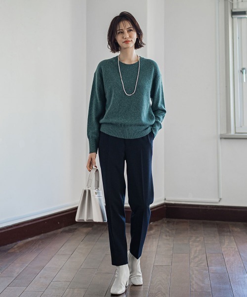 LAUTREAMONT(ロートレアモン)の「2WAYストレッチクリアテーパードパンツ≪洗濯機で洗える≫(スラックス・レディース・ネイビー/ピンク/グリーン/オフホワイト・7号/9号/11号)」の5枚目の写真