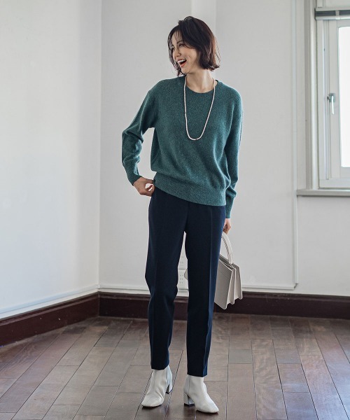 LAUTREAMONT(ロートレアモン)の「2WAYストレッチクリアテーパードパンツ≪洗濯機で洗える≫(スラックス・レディース・ネイビー/ピンク/グリーン/オフホワイト・7号/9号/11号)」の7枚目の写真