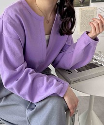 深Vネックショート丈ボリュームスウェット
