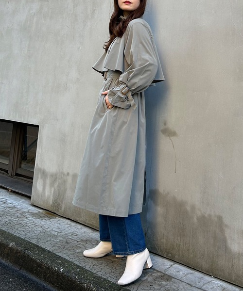 INGNI（イング）の「スタンドカラートレンチコート／A（トレンチコート・レディース・ベージュ/ライトベージュ/ライトカーキ・M）」の20枚目の写真
