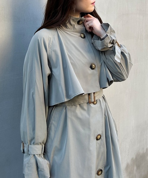INGNI（イング）の「スタンドカラートレンチコート／A（トレンチコート・レディース・ベージュ/ライトベージュ/ライトカーキ・M）」の10枚目の写真