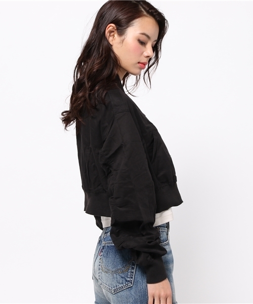 SLY(スライ)の「リネンCROPPED MA-1(ブルゾン・レディース・カーキ系/ベージュ/ブラック・FREE)」の5枚目の写真