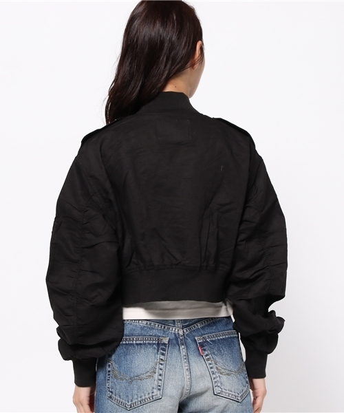 SLY(スライ)の「リネンCROPPED MA-1(ブルゾン・レディース・カーキ系/ベージュ/ブラック・FREE)」の6枚目の写真