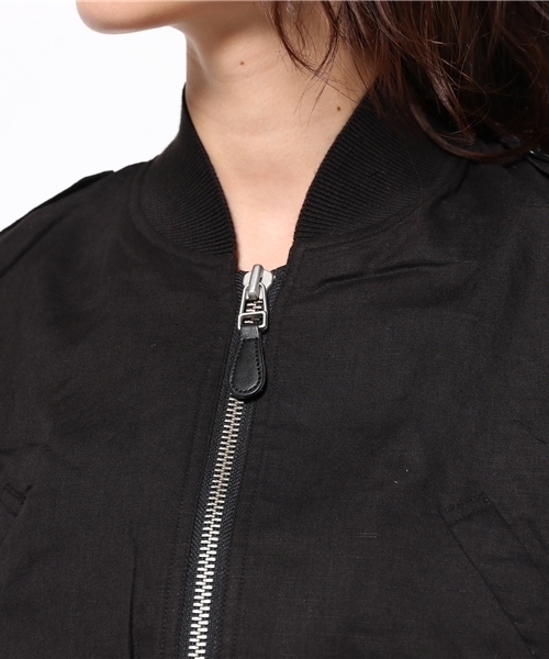 SLY(スライ)の「リネンCROPPED MA-1(ブルゾン・レディース・カーキ系/ベージュ/ブラック・FREE)」の8枚目の写真