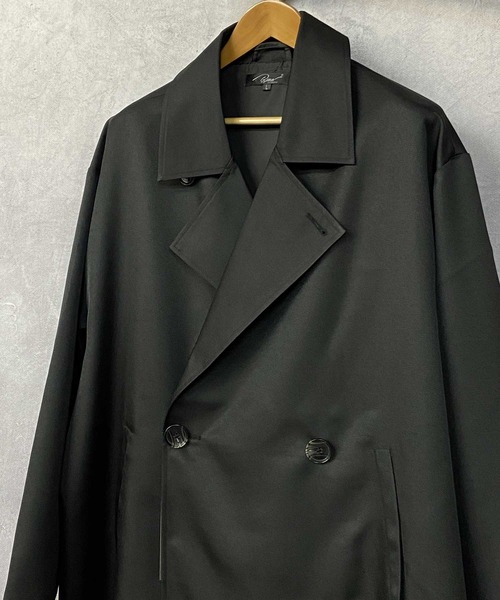 Beno（ビーノ）の「ドレープツイル オーバーシルエット ラップコート（トレンチコート・メンズ・ダークグリーン/ブラック/ベージュ/ダークネイビー/オフホワイト・M/L）」の20枚目の写真