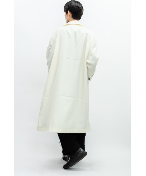 Beno（ビーノ）の「ドレープツイル オーバーシルエット ラップコート（トレンチコート・メンズ・ダークグリーン/ブラック/ベージュ/ダークネイビー/オフホワイト・M/L）」の11枚目の写真