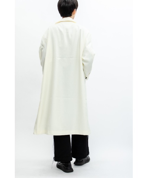 Beno（ビーノ）の「ドレープツイル オーバーシルエット ラップコート（トレンチコート・メンズ・ダークグリーン/ブラック/ベージュ/ダークネイビー/オフホワイト・M/L）」の12枚目の写真