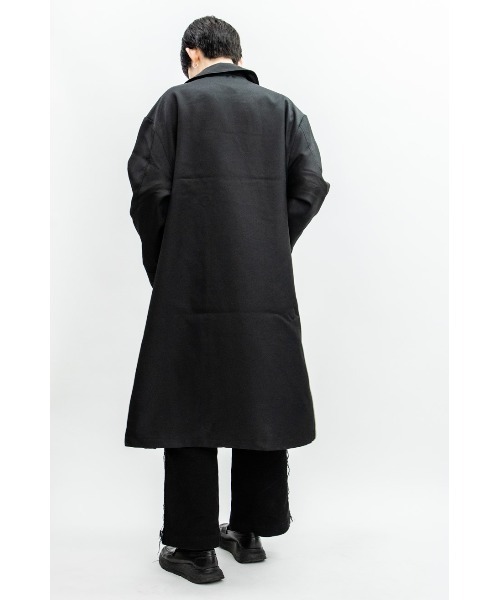 Beno（ビーノ）の「ドレープツイル オーバーシルエット ラップコート（トレンチコート・メンズ・ダークグリーン/ブラック/ベージュ/ダークネイビー/オフホワイト・M/L）」の18枚目の写真