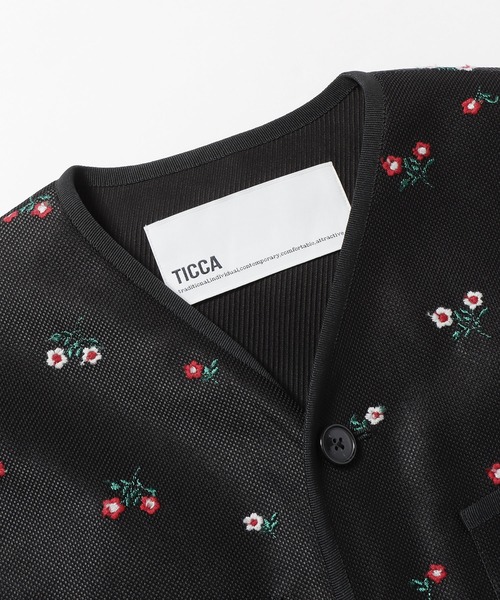 TICCA(ティッカ)の「TICCA/ティッカ フラワーエンブロイダリーベスト フラワー 刺繍ベスト 総柄(ベスト・レディース・ブラック・FREE)」の9枚目の写真