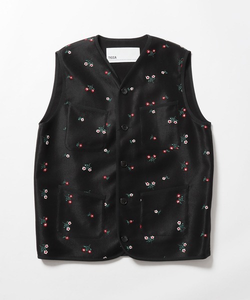 TICCA(ティッカ)の「TICCA/ティッカ フラワーエンブロイダリーベスト フラワー 刺繍ベスト 総柄(ベスト・レディース・ブラック・FREE)」の19枚目の写真