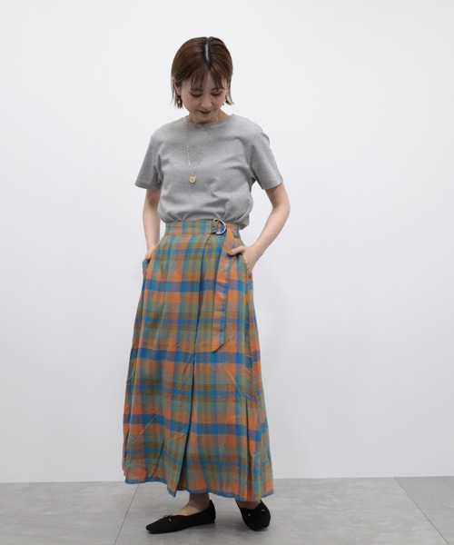AMERICAN HOLIC（アメリカンホリック）の「ラップ風チェックスカート（スカート・レディース・オレンジ/グリーン・S/M/L）」の10枚目の写真