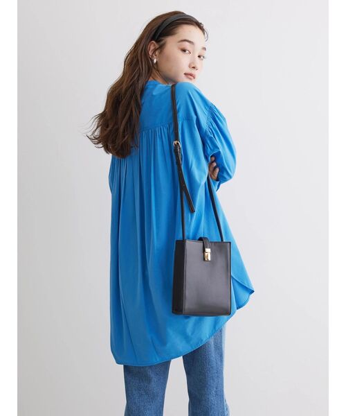 AMERICAN HOLIC（アメリカンホリック）の「バックギャザーシャツチュニック（チュニック・レディース・ブルー/チェック/オフホワイト/ピンク・L/M）」の10枚目の写真