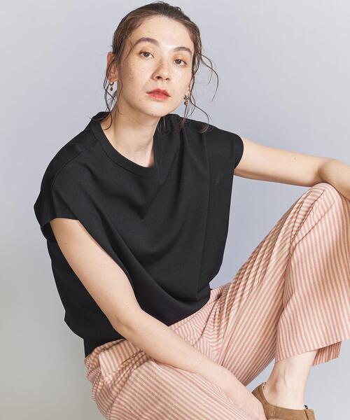 BEAUTY&YOUTH UNITED ARROWS（ビューティーアンドユースユナイテッドアローズ）の「レーヨンナイロン フレンチスリーブニットプルオーバー -ウォッシャブル-（ニット/セーター・レディース・ブラック/オフホワイト/ターコイズブルー/その他1・FREE）」の3枚目の写真