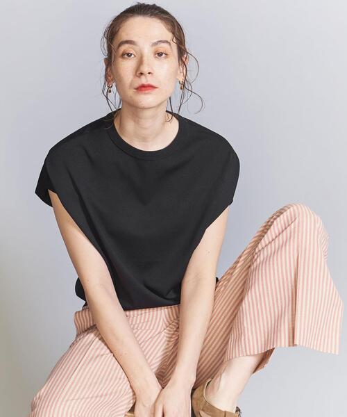 BEAUTY&YOUTH UNITED ARROWS（ビューティーアンドユースユナイテッドアローズ）の「レーヨンナイロン フレンチスリーブニットプルオーバー -ウォッシャブル-（ニット/セーター・レディース・ブラック/オフホワイト/ターコイズブルー/その他1・FREE）」の19枚目の写真