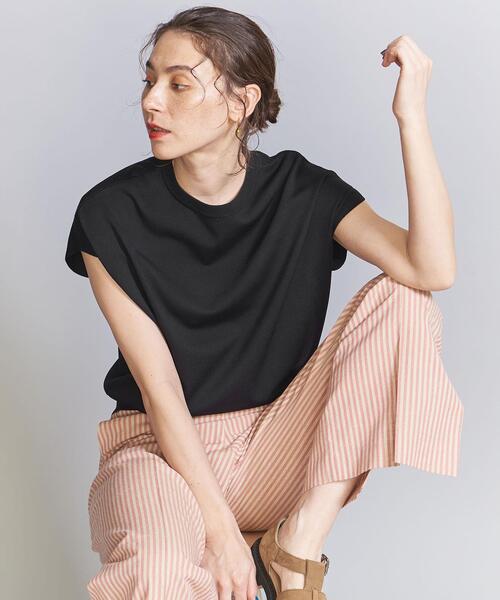 BEAUTY&YOUTH UNITED ARROWS（ビューティーアンドユースユナイテッドアローズ）の「レーヨンナイロン フレンチスリーブニットプルオーバー -ウォッシャブル-（ニット/セーター・レディース・ブラック/オフホワイト/ターコイズブルー/その他1・FREE）」の18枚目の写真