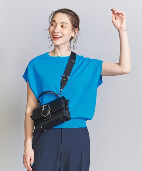 BEAUTY&YOUTH UNITED ARROWS（ビューティーアンドユースユナイテッドアローズ）の「レーヨンナイロン フレンチスリーブニットプルオーバー -ウォッシャブル-（ニット/セーター・レディース・ブラック/オフホワイト/ターコイズブルー/その他1・FREE）」の15枚目の写真