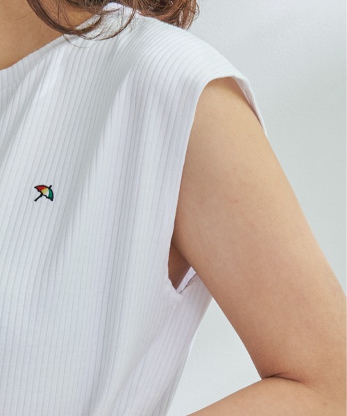 Arnold Palmer（アーノルドパーマー）の「ランダム リブ フレンチスリーブ UV トップス（Tシャツ/カットソー・レディース・ブルー/イエロー/ホワイト・L/M/S）」の5枚目の写真