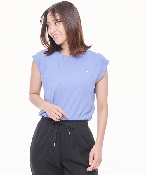 Arnold Palmer（アーノルドパーマー）の「ランダム リブ フレンチスリーブ UV トップス（Tシャツ/カットソー・レディース・ブルー/イエロー/ホワイト・L/M/S）」の12枚目の写真