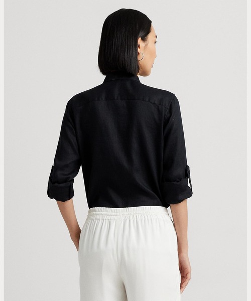 LAUREN RALPH LAUREN(ローレン ラルフ ローレン)の「リネン シャツ(シャツ/ブラウス・レディース・ブラック系1・L/XXS/XS/S/M/XL)」の6枚目の写真