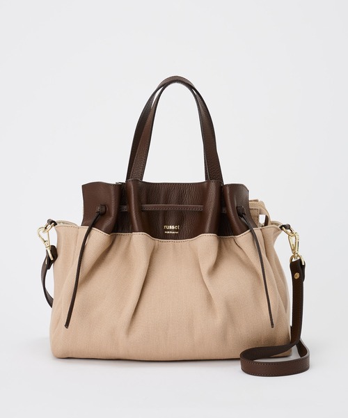 russet(ラシット)の「巾着デザイントートバッグ(SF-208)(トートバッグ・レディース・ベージュ/グレー/アイボリー・FREE)」の1枚目の写真