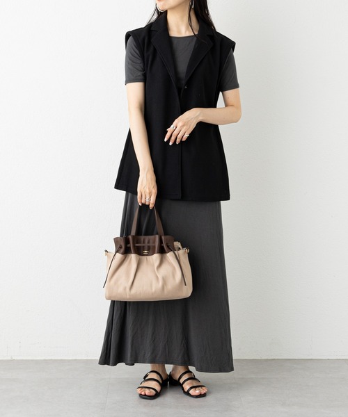 russet(ラシット)の「巾着デザイントートバッグ(SF-208)(トートバッグ・レディース・ベージュ/グレー/アイボリー・FREE)」の8枚目の写真