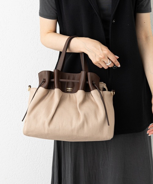 russet(ラシット)の「巾着デザイントートバッグ(SF-208)(トートバッグ・レディース・ベージュ/グレー/アイボリー・FREE)」の13枚目の写真