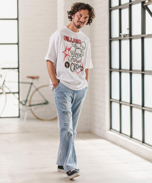 【セール】mp11121-ダメージフレアデニムパンツ（デニムパンツ）｜CAMBIO（カンビオ）